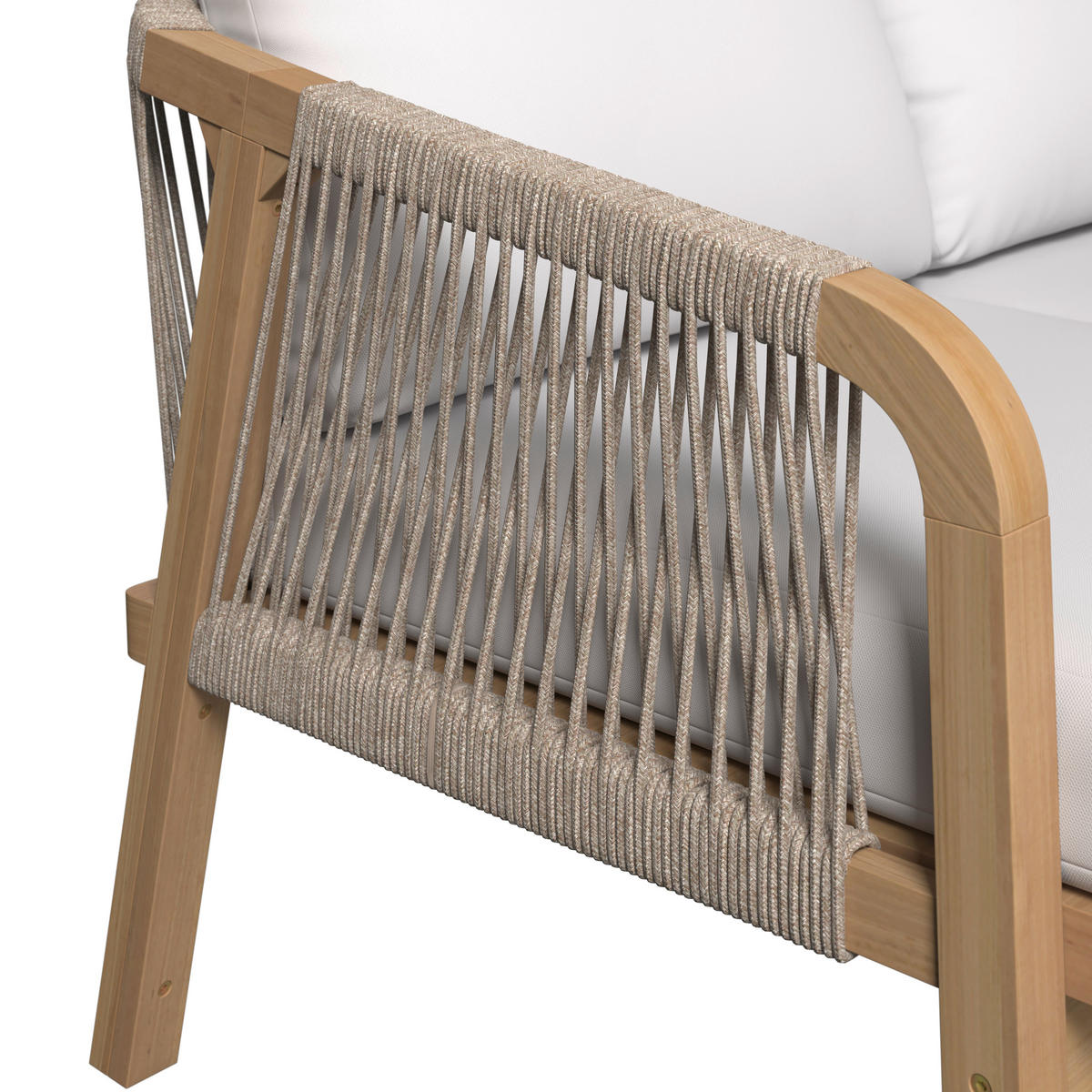 GARTENSET 4-teilig Webstoff Akaziemassiv 4-teilig  - Beige/Akaziefarben, Design, Holz/Textil - Ambia Garden