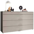 SIDEBOARD Graphitfarben, Grau  - Schieferfarben/Schwarz, Basics, Glas/Holzwerkstoff (160/91,2/43cm) - Dieter Knoll