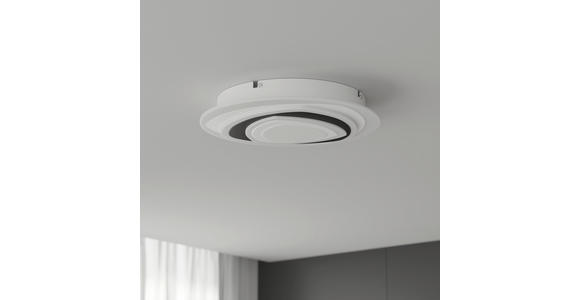 LED-DECKENLEUCHTE 50/5,5 cm   - Schwarz/Weiß, Design, Kunststoff/Metall (50/5,5cm) - Novel