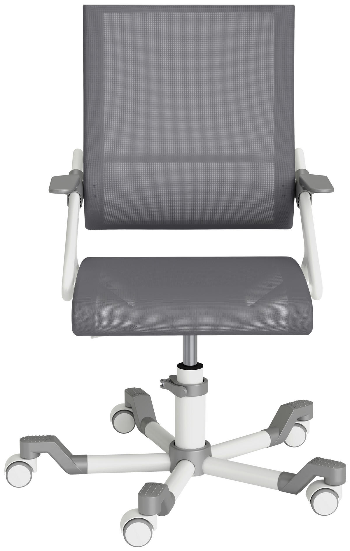 JUGENDDREHSTUHL  in Netzbespannung Grau, Silberfarben, Weiß  - Silberfarben/Weiß, Basics, Kunststoff/Textil (54/86-100/54cm) - Paidi