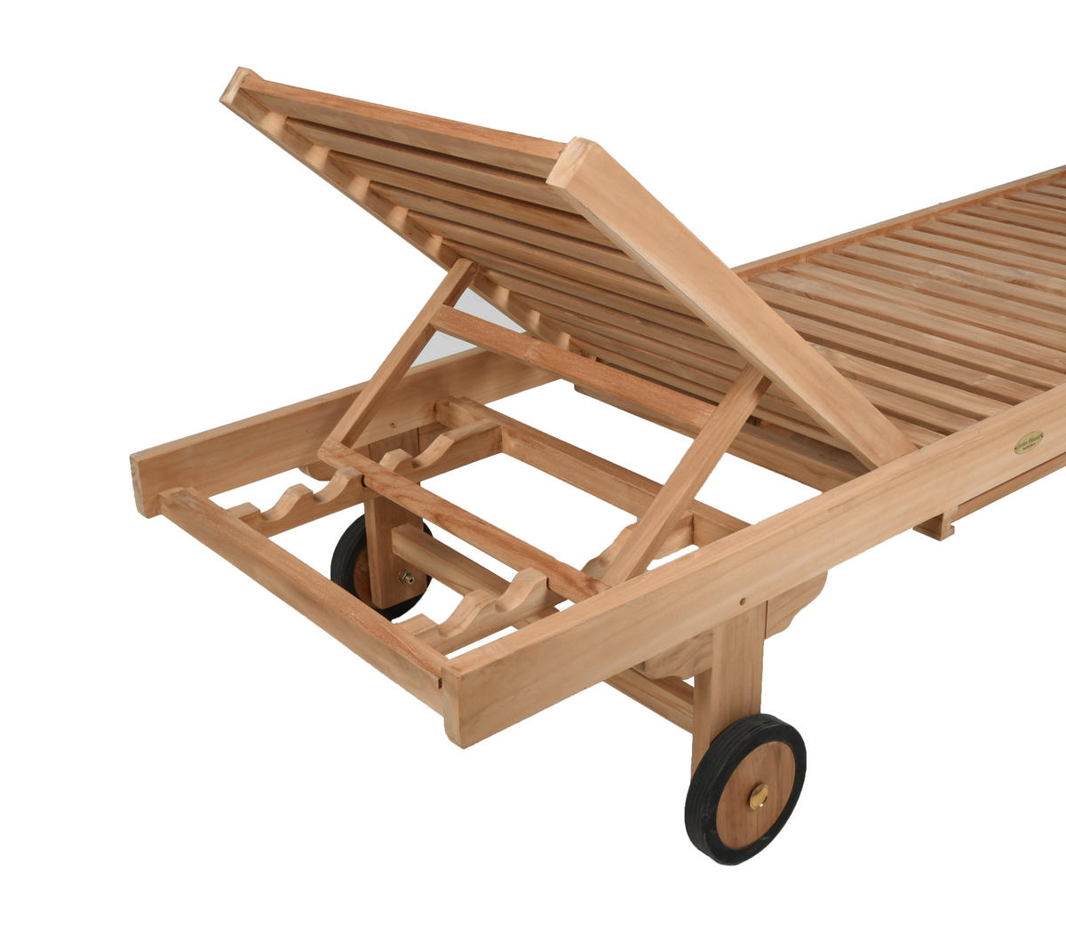 SONNENLIEGE 64,5/85/198 cm Teakholz  - Hellbraun, MODERN, Holz (64,5/85/198cm) - Gardenson