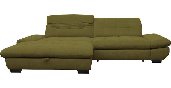 ECKSOFA in Mikrofaser Grün 198/290 cm - Schwarz/Grün, Design, Textil/Metall (198/290cm) - Xora