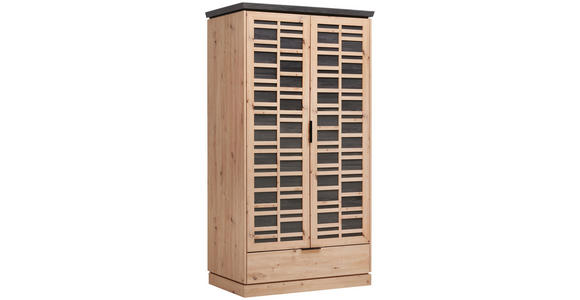 GARDEROBENSCHRANK  in 104/195,2/60,2 cm  - Dunkelbraun/Schwarz, LIFESTYLE, Holzwerkstoff/Metall (104/195,2/60,2cm) - Xora