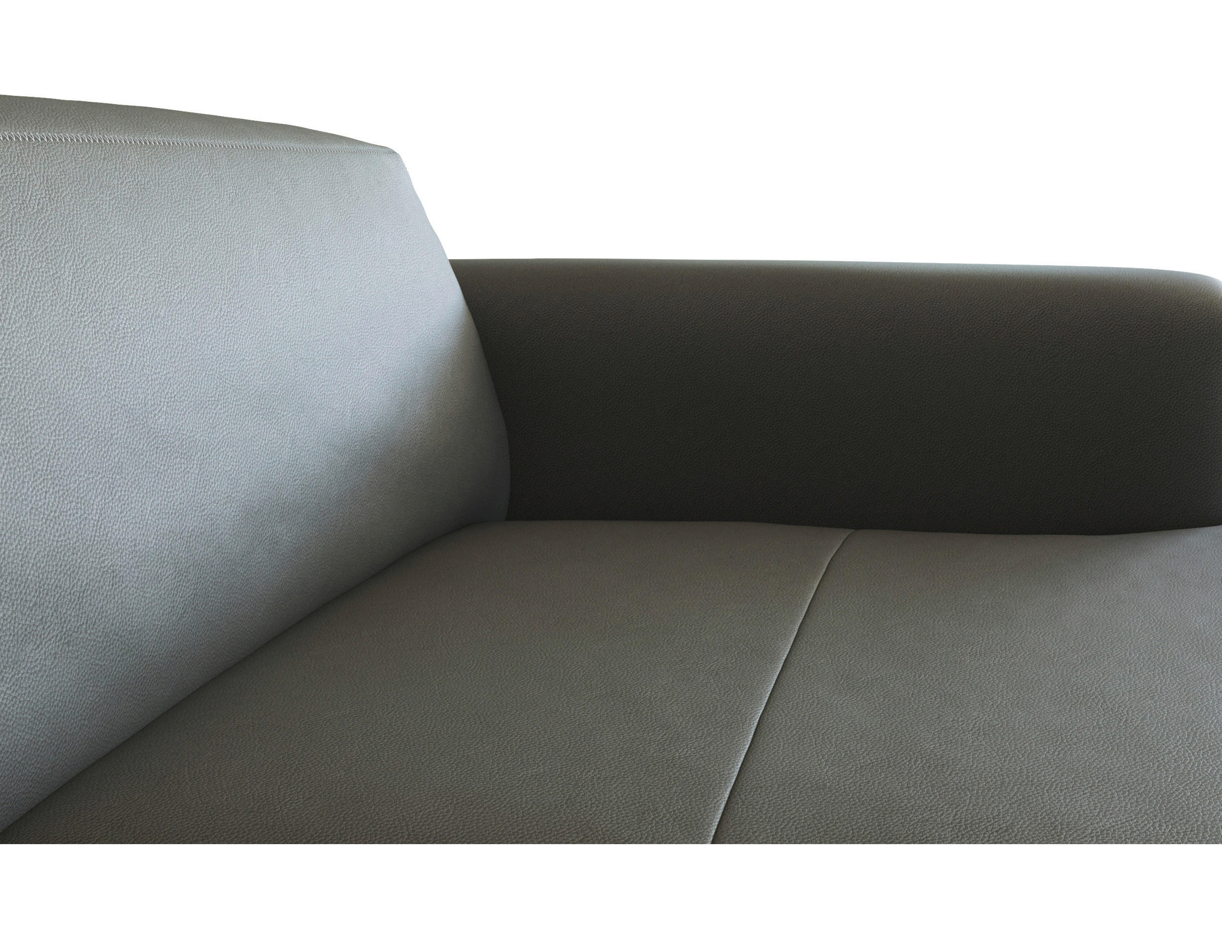 ECKSOFA Dunkelgrau Echtleder - Dunkelgrau/Schwarz, Design, Leder/Holz (252/171cm) - Livetastic