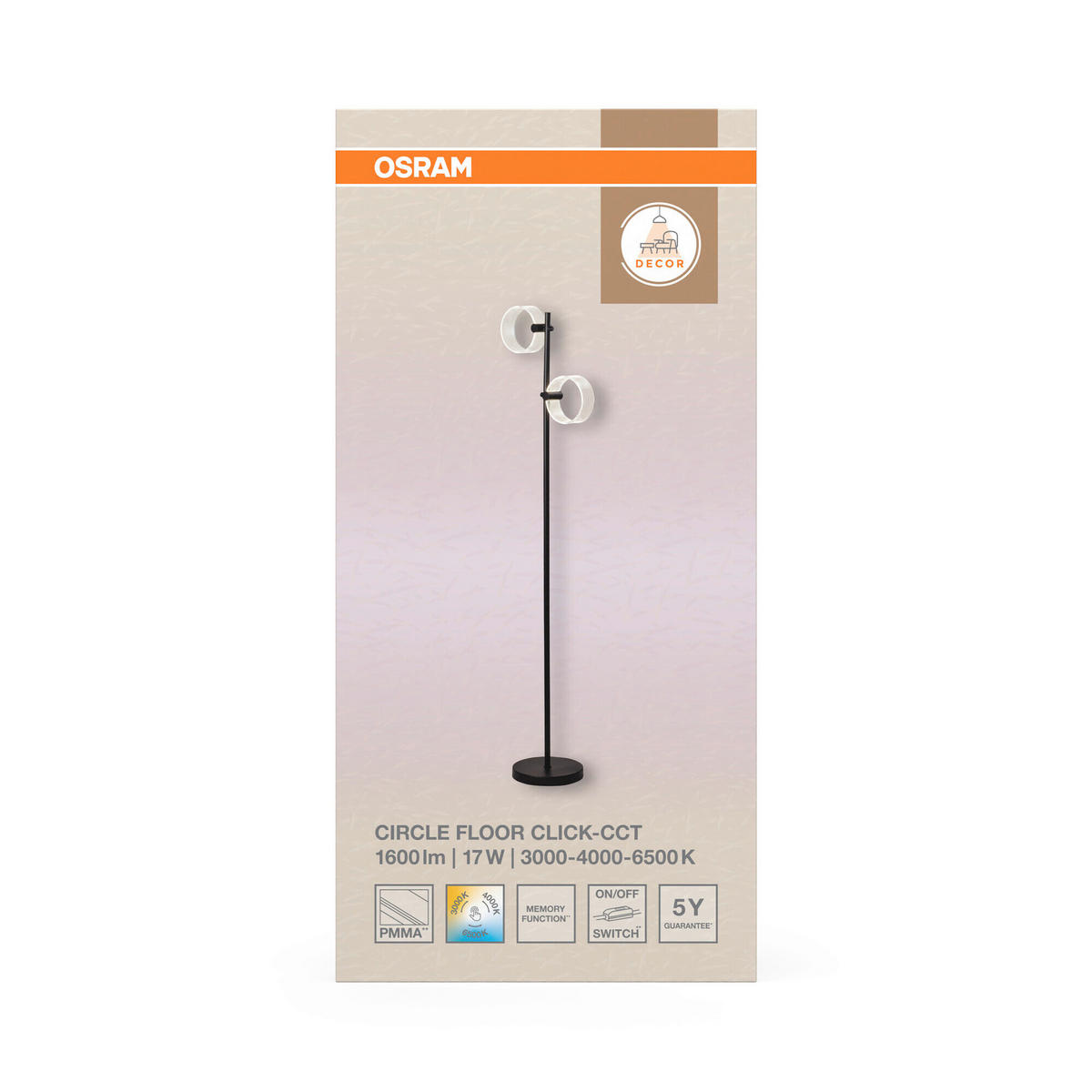 LED-STEHLEUCHTE 34/23/152,5 cm    - Schwarz, Design, Kunststoff (34/23/152,5cm) - Osram