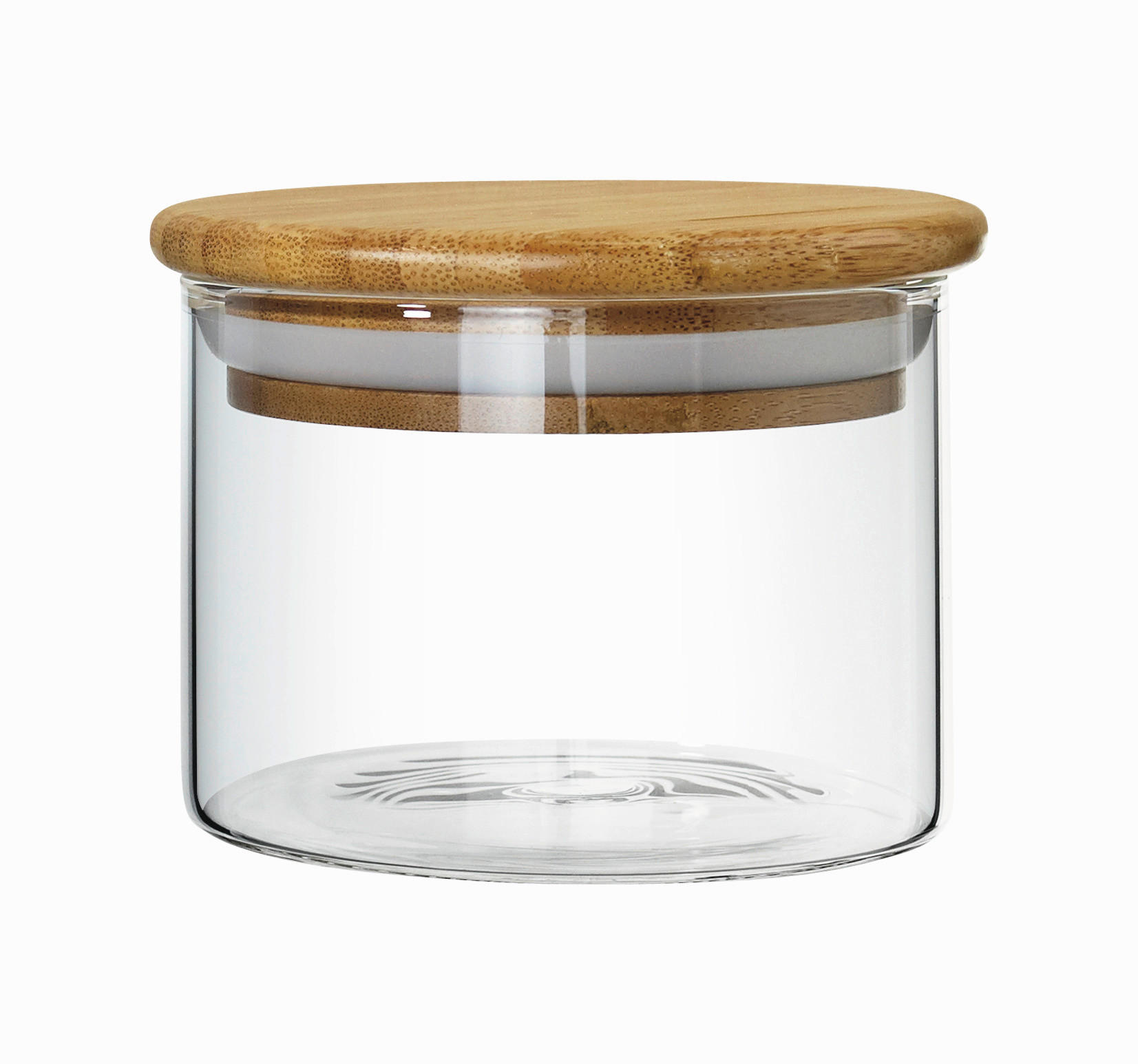 ÉTELTÁROLÓ DOBOZ  0,4 l  - világosbarna/átlátszó, Basics, Üveg/fa (9,5/7cm) - Homeware Profession.