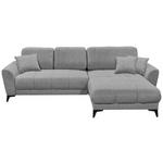 ECKSOFA in Webstoff Grau  - Schwarz/Grau, KONVENTIONELL, Kunststoff/Textil (281/189cm) - Carryhome