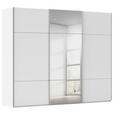 SCHWEBETÜRENSCHRANK 301/223/68 cm 3-türig Weiß  - Alufarben/Weiß, KONVENTIONELL, Glas/Holzwerkstoff (301/223/68cm) - Novel