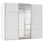 SCHWEBETÜRENSCHRANK 301/223/68 cm 3-türig Weiß  - Alufarben/Weiß, KONVENTIONELL, Glas/Holzwerkstoff (301/223/68cm) - Novel