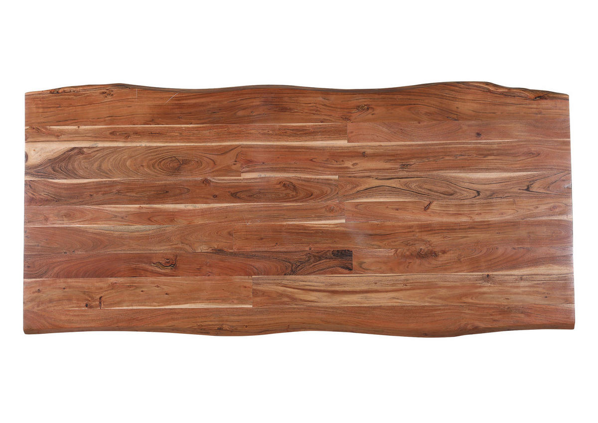 ESSTISCH 220/100/79 cm Echtholz  Holz rechteckig Naturfarben, Schwarz  - Schwarz/Naturfarben, ROMANTIK / LANDHAUS, Holz (220/100/79cm) - Landscape