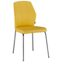 SCAUN in metal, textil galben, culoare crom  - galben/culoare crom, Design, metal/textil (47/90/58cm) - Carryhome
