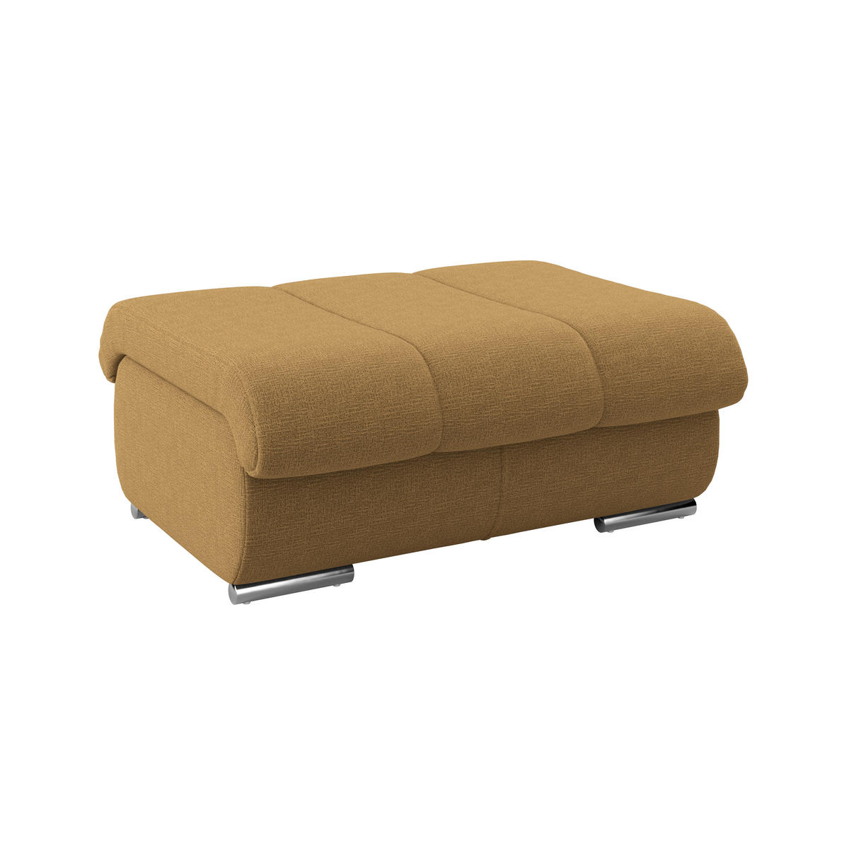 HOCKER Textil Senfgelb  - Chromfarben/Senfgelb, Modern, Textil/Metall (100/43/80cm) - Livetastic