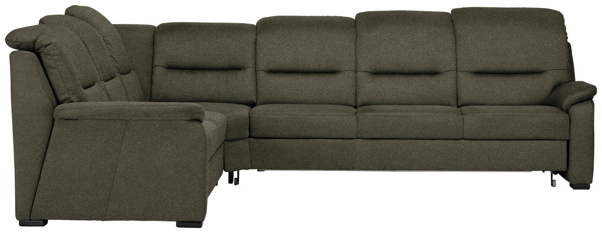 ECKSOFA  in Mikrofaser Grün  245/303 cm  - Schwarz/Grün, KONVENTIONELL, Holz/Textil (245/303cm) - Beldomo Comfort