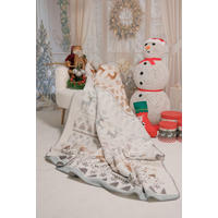 TAKARÓ  - barna/fehér, Basics, textil (36/36/10cm)