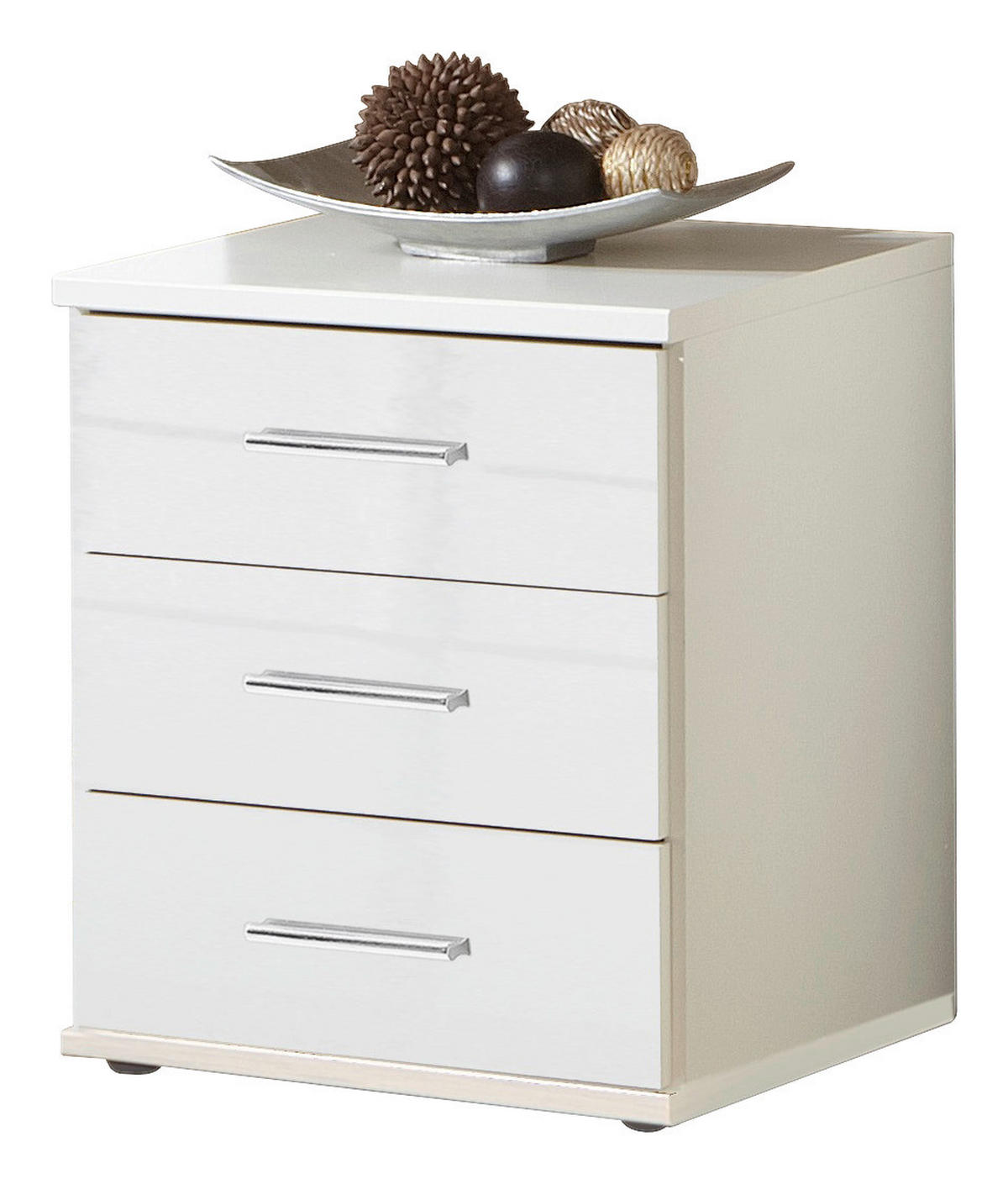 BYRÅ 46/55/40 cm  - vit/kromfärg, Klassisk, trämaterial/plast (46/55/40cm) - Xora