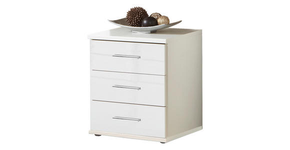KOMMODE , 46/55/40 cm, 3 Schublade(n)  - Chromfarben/Weiß, KONVENTIONELL, Holzwerkstoff/Kunststoff (46/55/40cm) - Xora