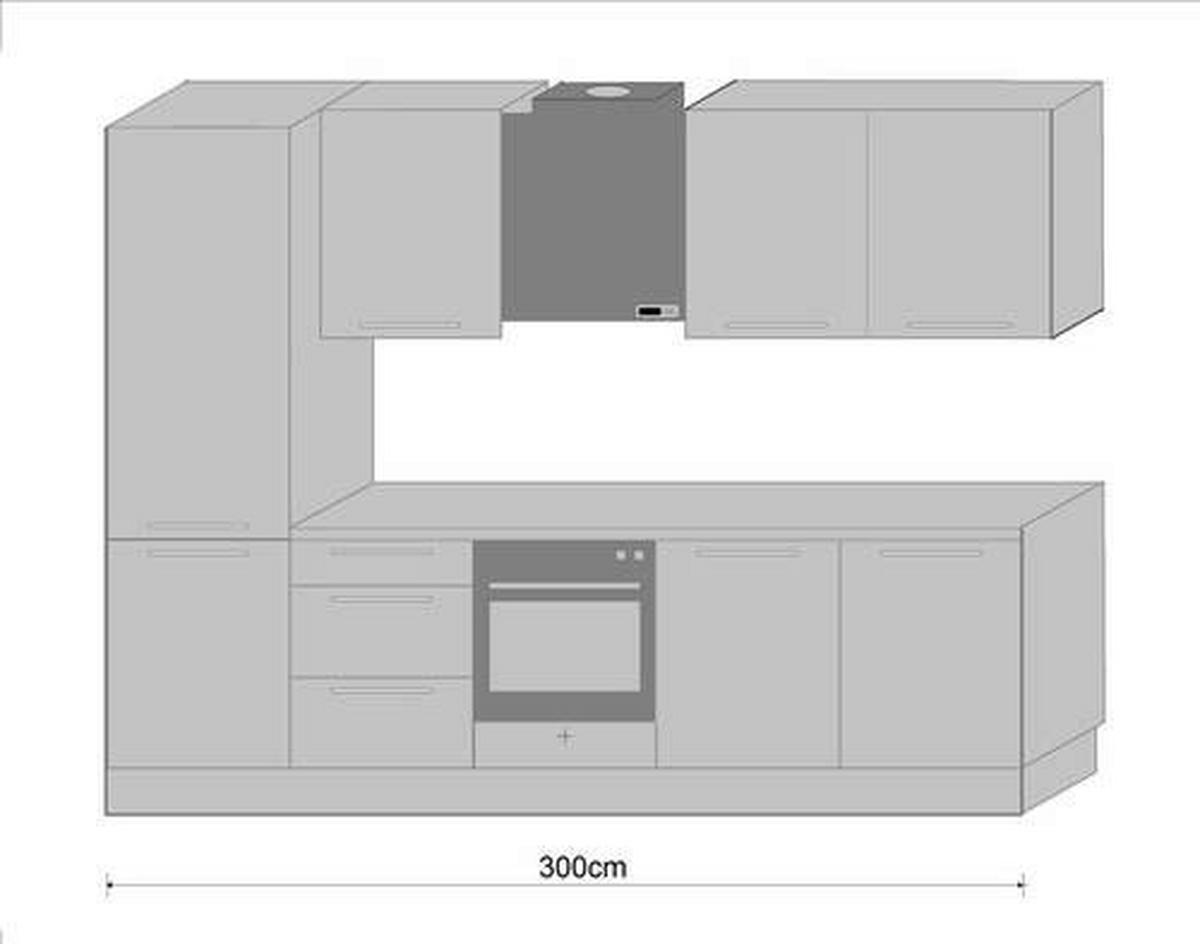 KÜCHENLEERBLOCK 205 cm  in Rot  - Rot/Schwarz, KONVENTIONELL, Holzwerkstoff/Metall (205cm) - Express