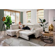 ECKSOFA inkl. Funktionen Weiß Samt  - Weiß, Natur, Holz/Textil (206/261cm) - Venda