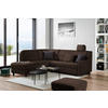 ECKSOFA in Chenille Dunkelbraun  208/226 cm  - Dunkelbraun/Schwarz, KONVENTIONELL, Textil (208/226cm) - Sedda