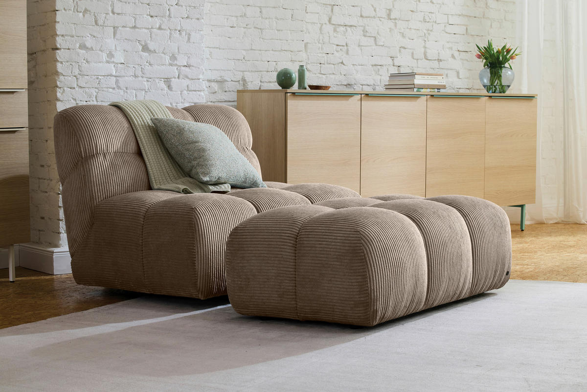 HOCKER Cord Braun  - Schwarz/Braun, KONVENTIONELL, Kunststoff/Textil (105/43/90cm) - Tom Tailor