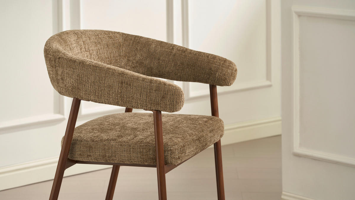 BARHOCKER in Braun, Walnussfarben  - Walnussfarben/Braun, MODERN, Holz/Textil (53/93/55cm) - Livetastic