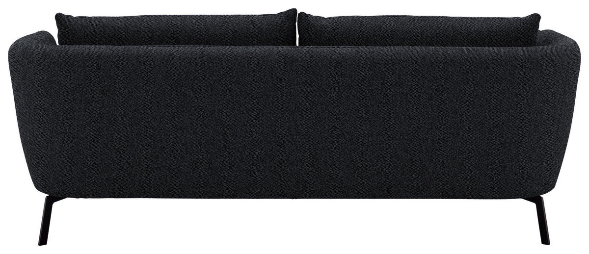 3-SITZER-SOFA Flachgewebe Dunkelgrau  - Dunkelgrau/Schwarz, Design, Textil/Metall (210/71/91cm) - Schöner Wohnen