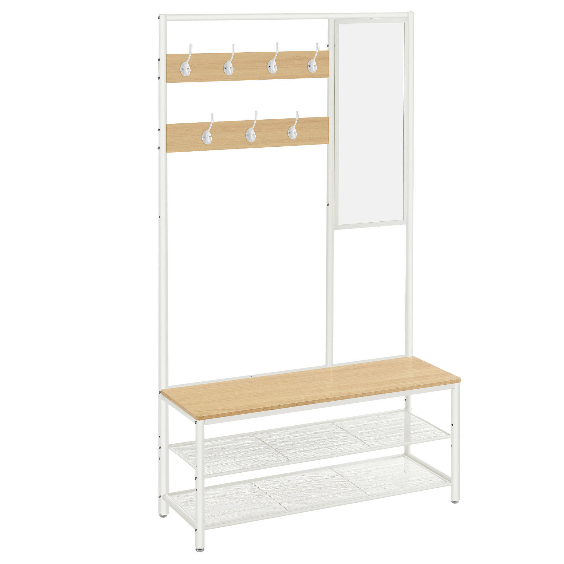 Mid.you Garderobe Weiß, Braun 98x180x35 cm