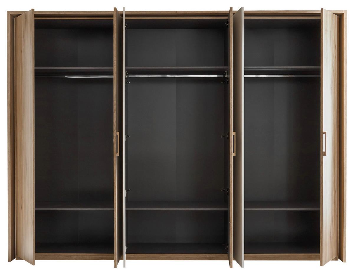 DREHTÜRENSCHRANK in Eichefarben, Kaschmir  - Kaschmir/Eichefarben, Design, Holz/Holzwerkstoff (300/225,5/60,2cm) - Xora