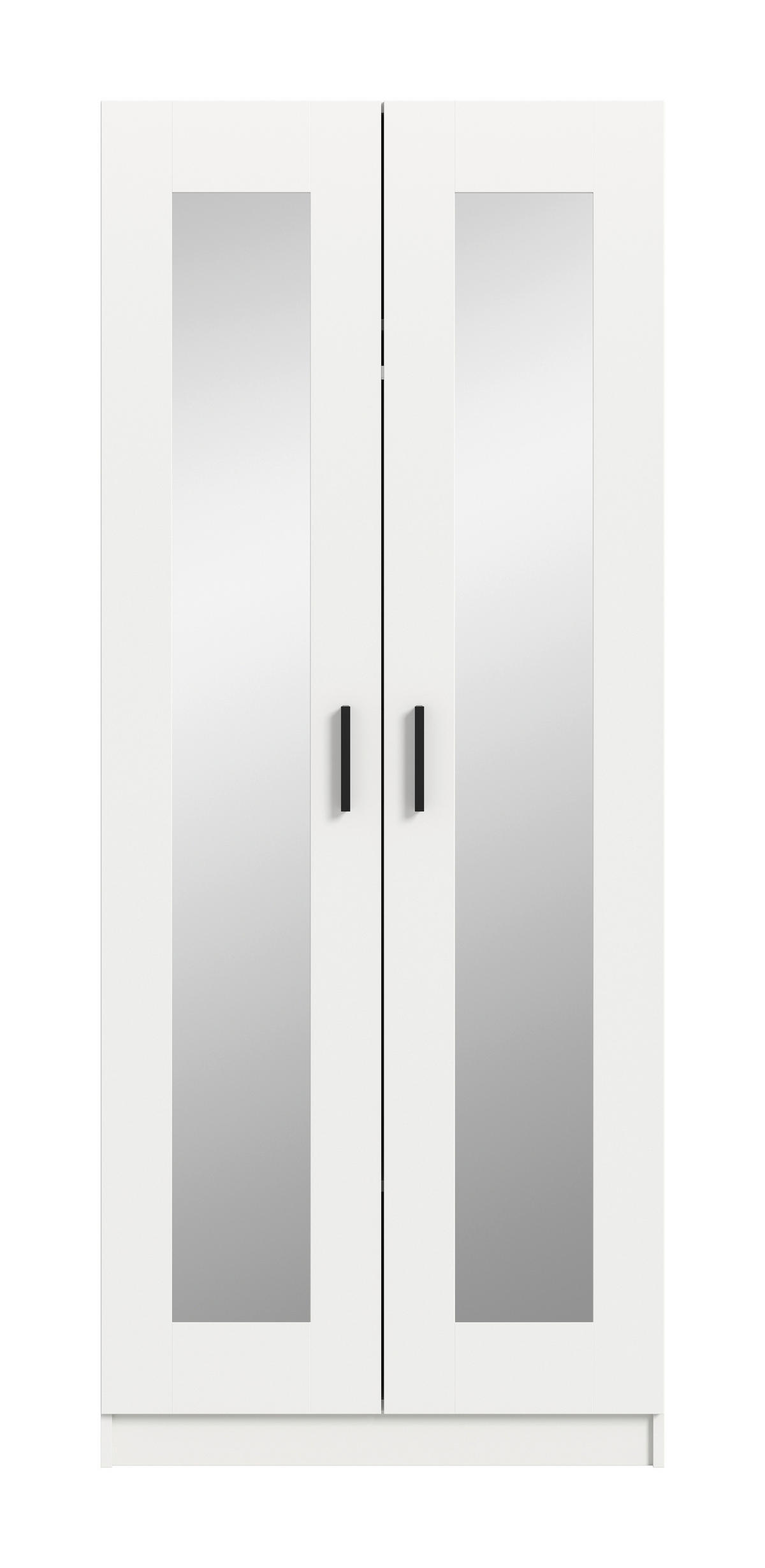 DREHTÜRENSCHRANK  in Weiß  - Schwarz/Weiß, ROMANTIK / LANDHAUS, Holzwerkstoff/Kunststoff (80/195/56cm) - Livetastic