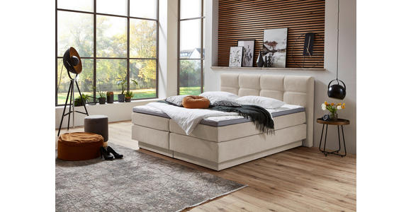 BOXSPRINGBETT 160/200 cm  in Naturfarben  - Schwarz/Naturfarben, KONVENTIONELL, Kunststoff/Textil (160/200cm) - Carryhome