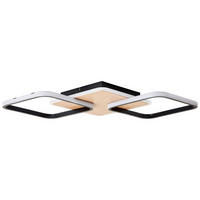 LED-DECKENLEUCHTE 62/62/7 cm   - Schwarz/Braun, Design, Kunststoff/Metall (62/62/7cm) - Brilliant