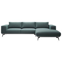ECKSOFA Anthrazit Chenille  - Anthrazit/Schwarz, Design, Holz/Textil (330/180cm) - MID.YOU