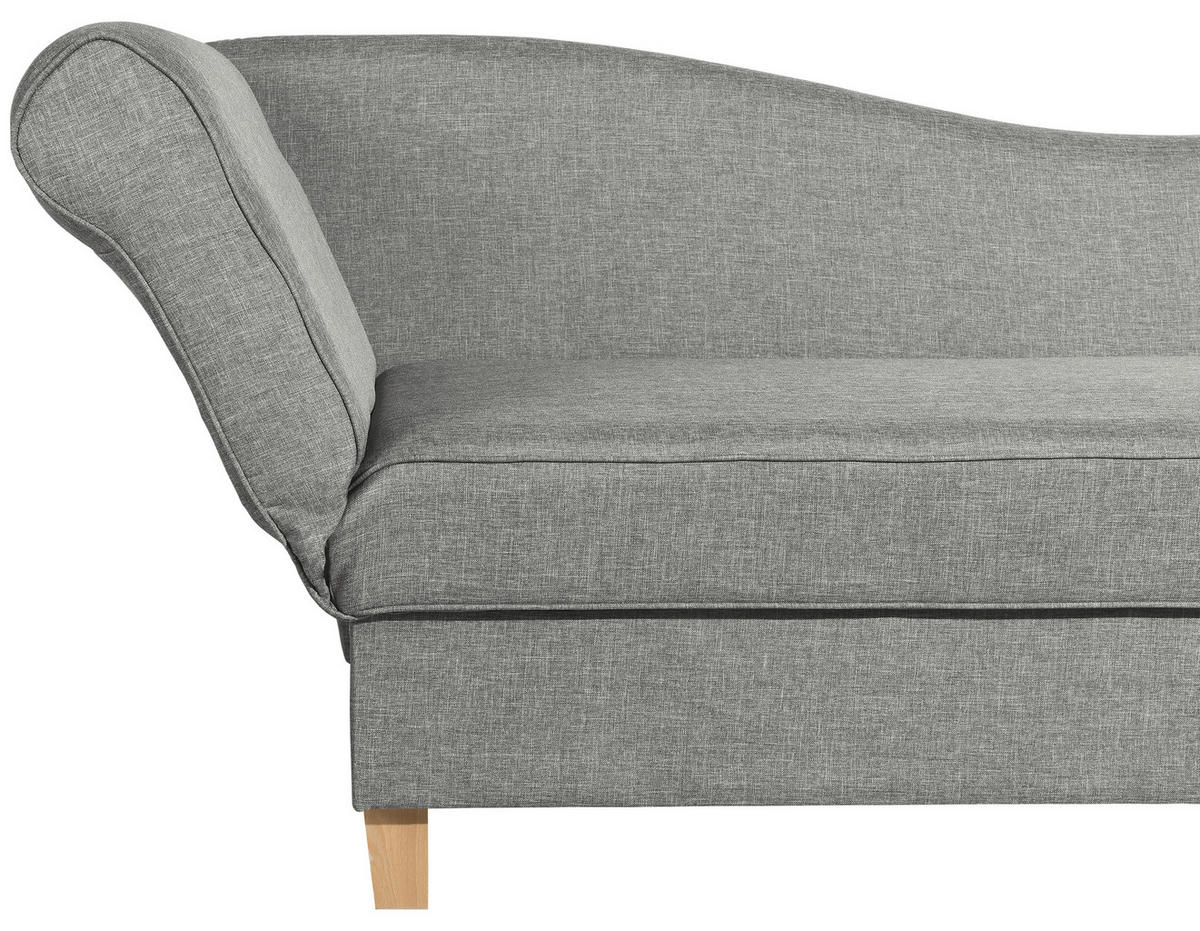 RÉCAMIERE in Flachgewebe Hellgrau  - Buchefarben/Hellgrau, Design, Holz/Textil (190/88/82cm) - Max Winzer