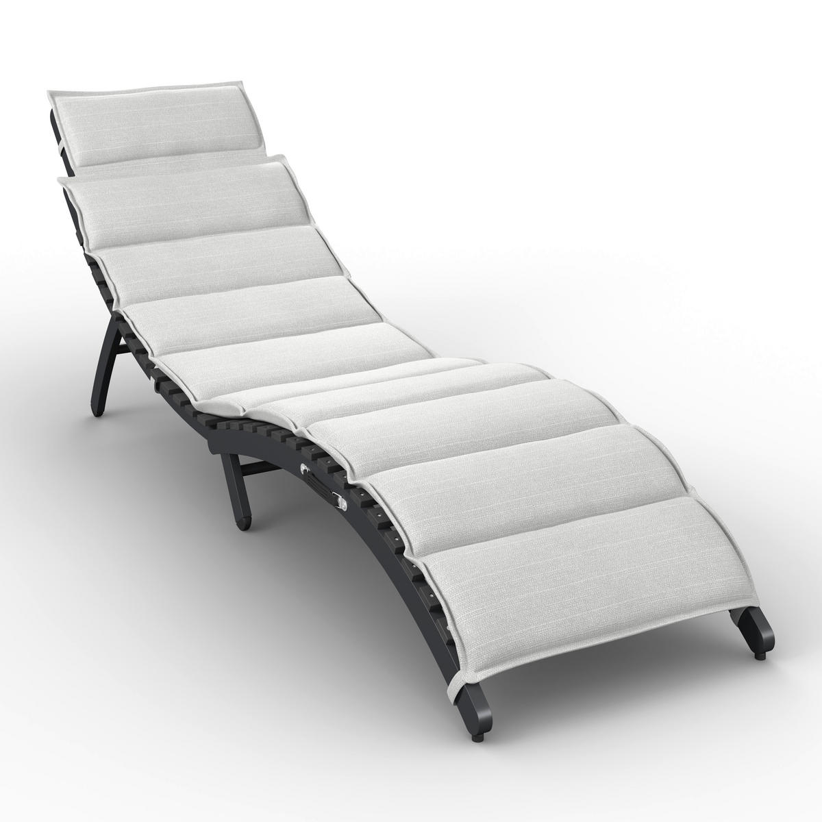 BAŠTENSKA LEŽALJKA  siva, tamnosiva   - tamnosiva/siva, Moderno, metal/tekstil (180/54/70cm) - Bessagi Garden