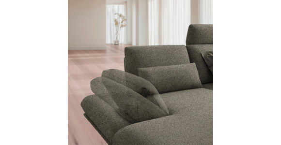 ECKSOFA  in Flachgewebe Braun  155/234 cm  - Schwarz/Braun, Design, Textil/Metall (155/234cm) - Dieter Knoll