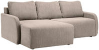 ECKSOFA Taupe Cord  - Taupe/Schwarz, KONVENTIONELL, Kunststoff/Textil (217/146cm) - Carryhome