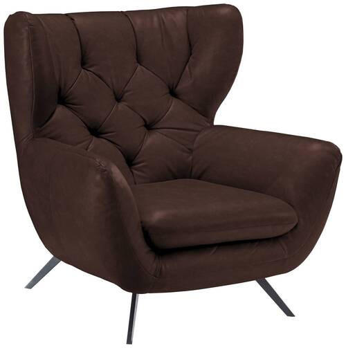 CHESTERFIELD-SESSEL - Schwarz/Braun, Design, Textil/Metall (100/106/95cm) - Pure Home Lifestyle
