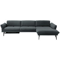ECKSOFA Posh in Echtleder Dunkelgrün  308/173 cm  - Dunkelgrün/Anthrazit, Design, Leder/Metall (308/173cm) - Joop!