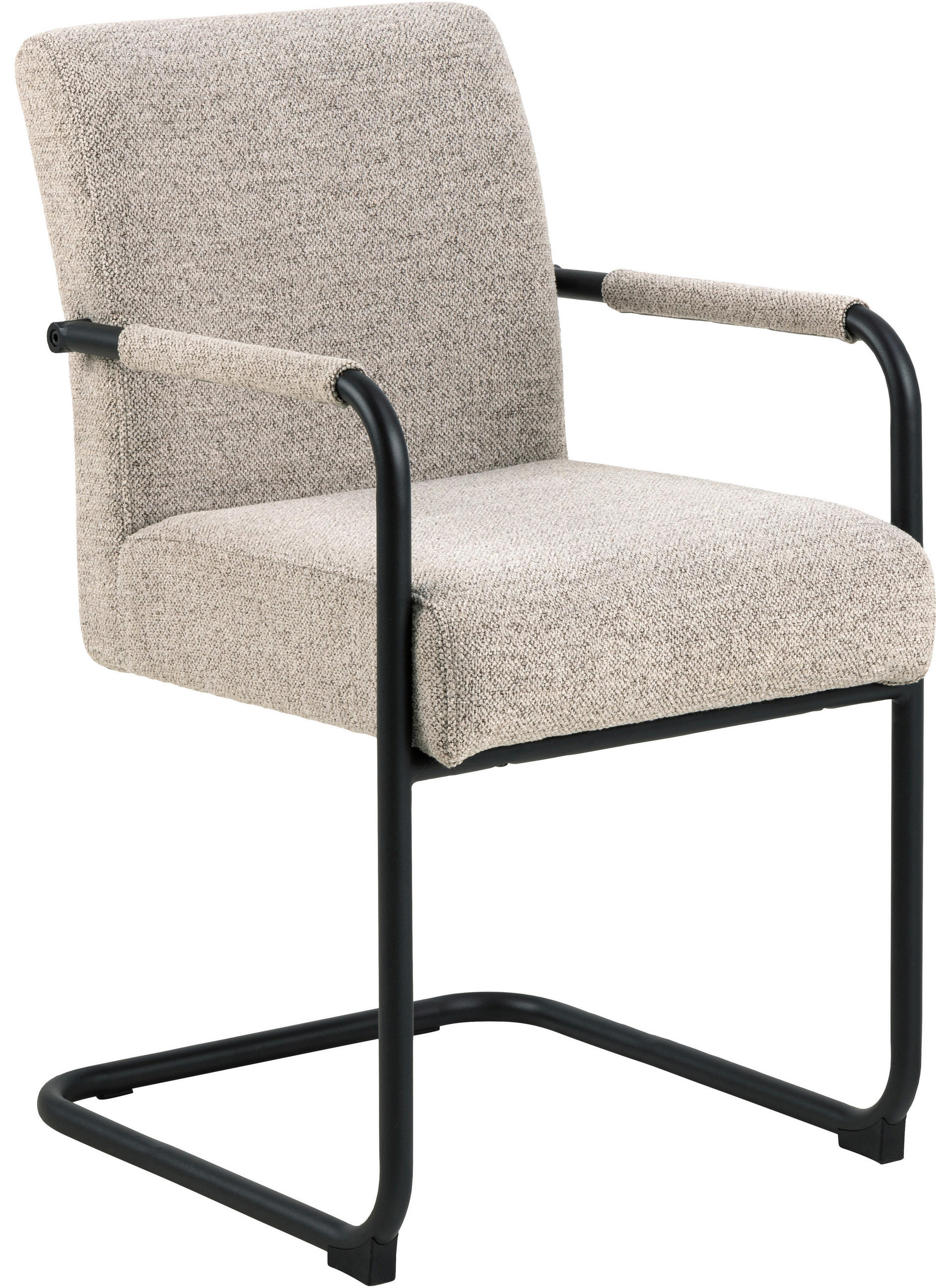 STOLICA S NASLONOM ZA RUKE  bež  tekstil      - bež/crna, Design, tekstil/metal (50,5/84,5/64,5cm) - MID.YOU