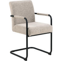 STOLICA S NASLONOM ZA RUKE  bež  tekstil      - bež/crna, Design, tekstil/metal (50,5/84,5/64,5cm) - MID.YOU