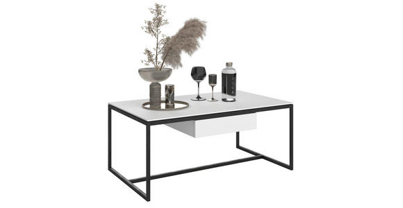 COUCHTISCH in Metall, Holzwerkstoff 100/60/43 cm  - Grauweiß/Schwarz, Design, Holz/Holzwerkstoff (100/60/43cm) - Dieter Knoll