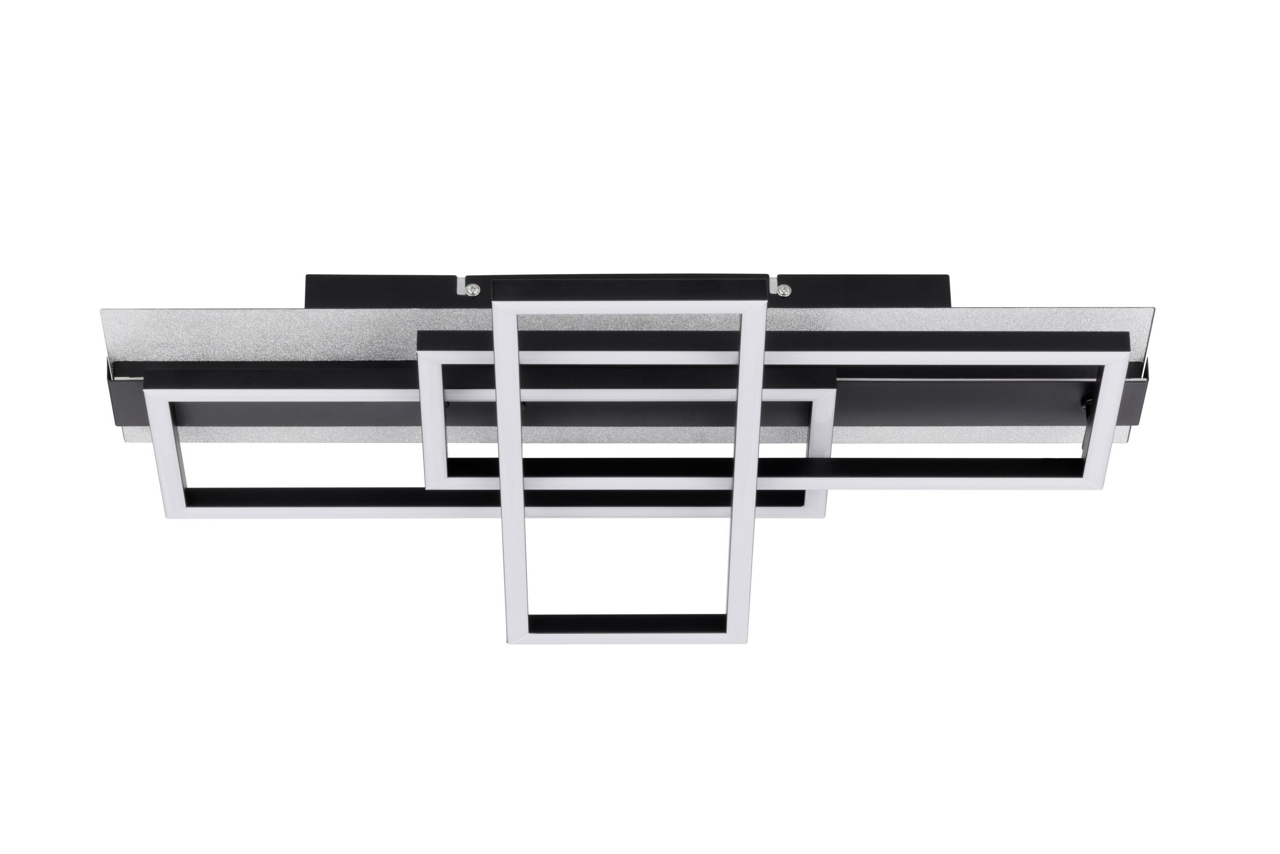 LED-DECKENLEUCHTE Senj 53/35/10,5 cm   - Weiß Hochglanz/Schwarz, Design, Kunststoff/Metall (53/35/10,5cm) - Novel