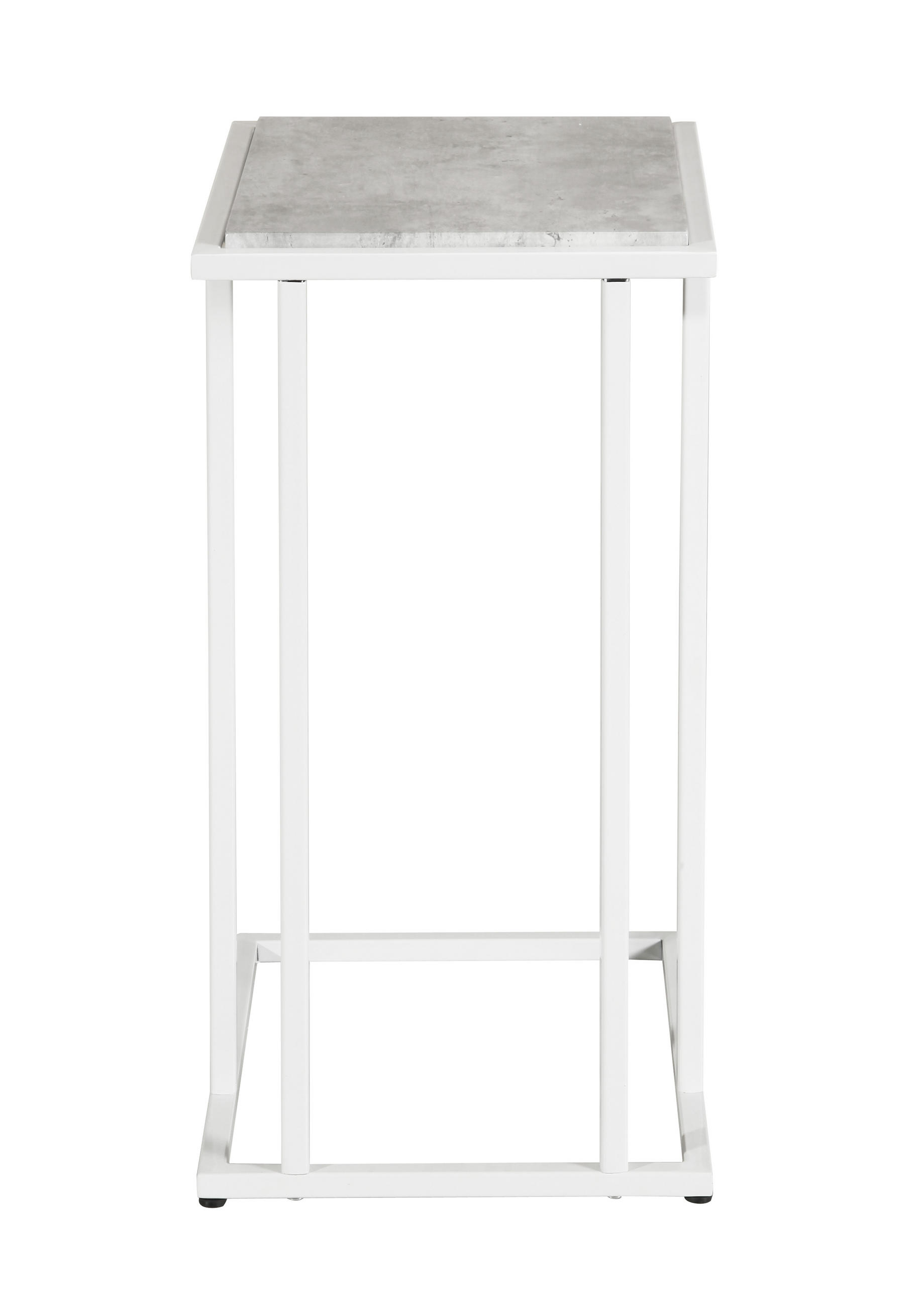 BEISTELLTISCH 40/30/60 cm Grau, Weiß rechteckig  - Weiß/Grau, Design, Holzwerkstoff/Metall (40/30/60cm) - home24