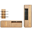 WOHNWAND  in Grau, Eichefarben  252/200/41 cm  - Eichefarben/Grau, Design, Glas/Holzwerkstoff (252/200/41cm) - Cantus