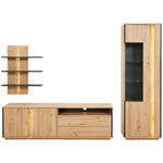 WOHNWAND  in Grau, Eichefarben  252/200/41 cm  - Eichefarben/Grau, Design, Glas/Holzwerkstoff (252/200/41cm) - Cantus