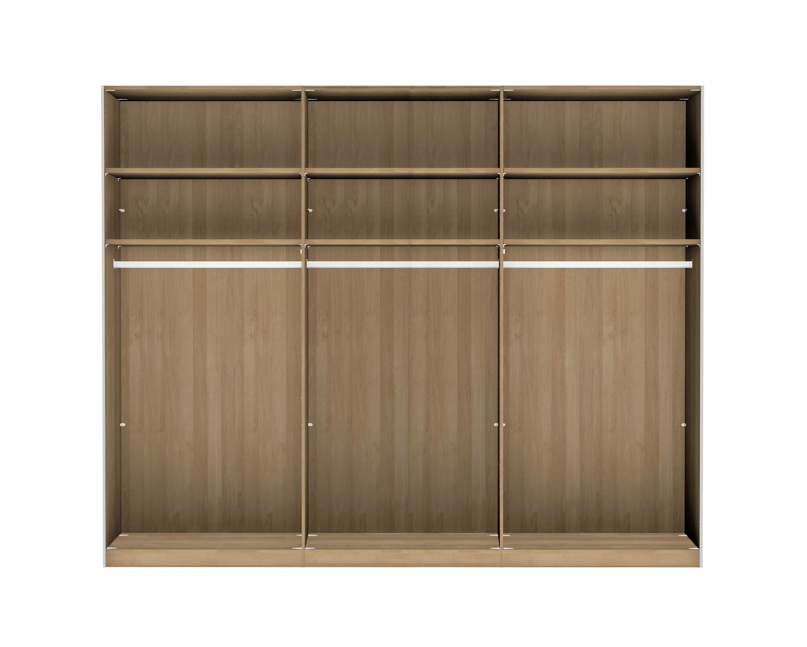 Thumbnail - Linea Natura Schwebetürenschrank, Dunkelbraun, Eiche Bianco, Holzwerkstoff, Eiche, teilmassiv, 250x217x67 cm, ISO 9001, ...