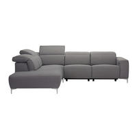 ECKSOFA Grau Flachgewebe  - Grau, Design, Textil/Metall (238/290cm) - Pure Home Lifestyle
