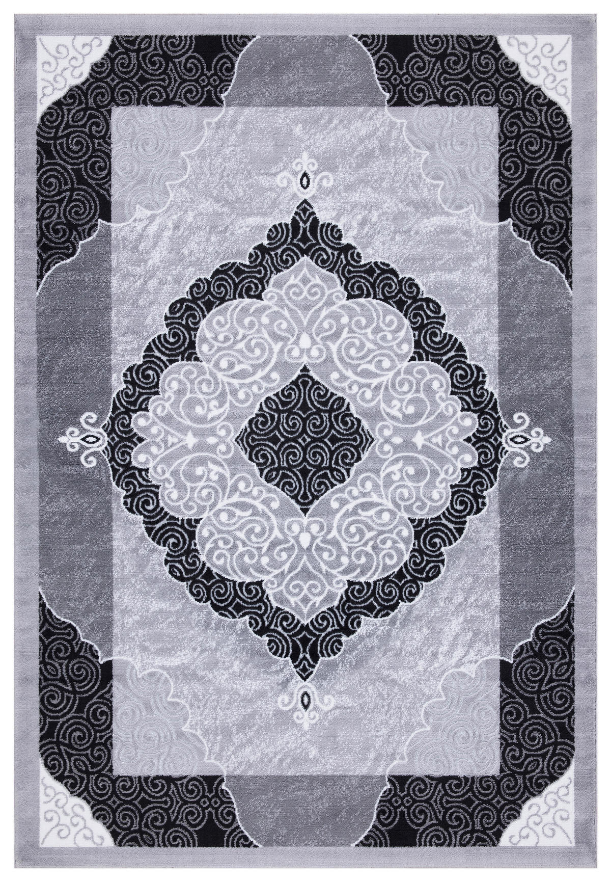 VINTAGE-TEPPICH 80/150 cm 39176 Grau, Schwarz  - Schwarz/Grau, LIFESTYLE, Textil (80/150cm)