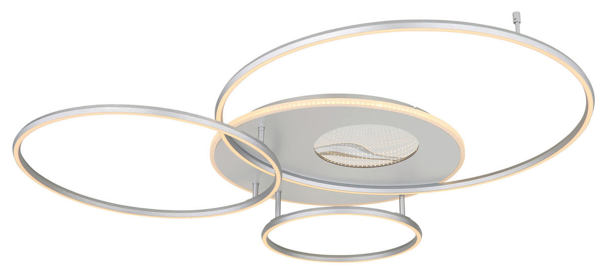LED-DECKENLEUCHTE 126,4/105,3/13 cm   - Silberfarben/Weiß, Design, Kunststoff/Metall (126,4/105,3/13cm) - Globo