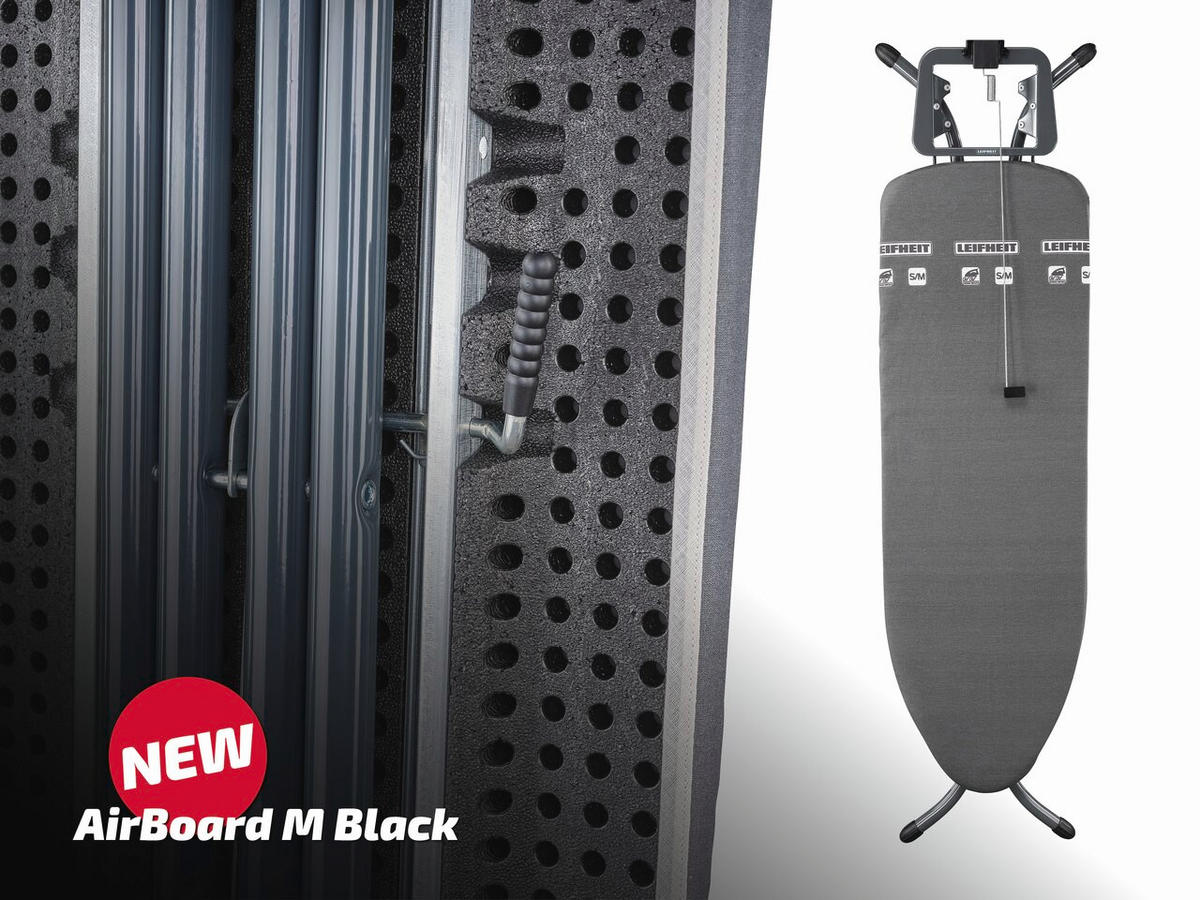 BÜGELBRETT  AIR BOARD M BLACK  - Schwarz, Basics, Kunststoff (141/40/158cm) - Leifheit